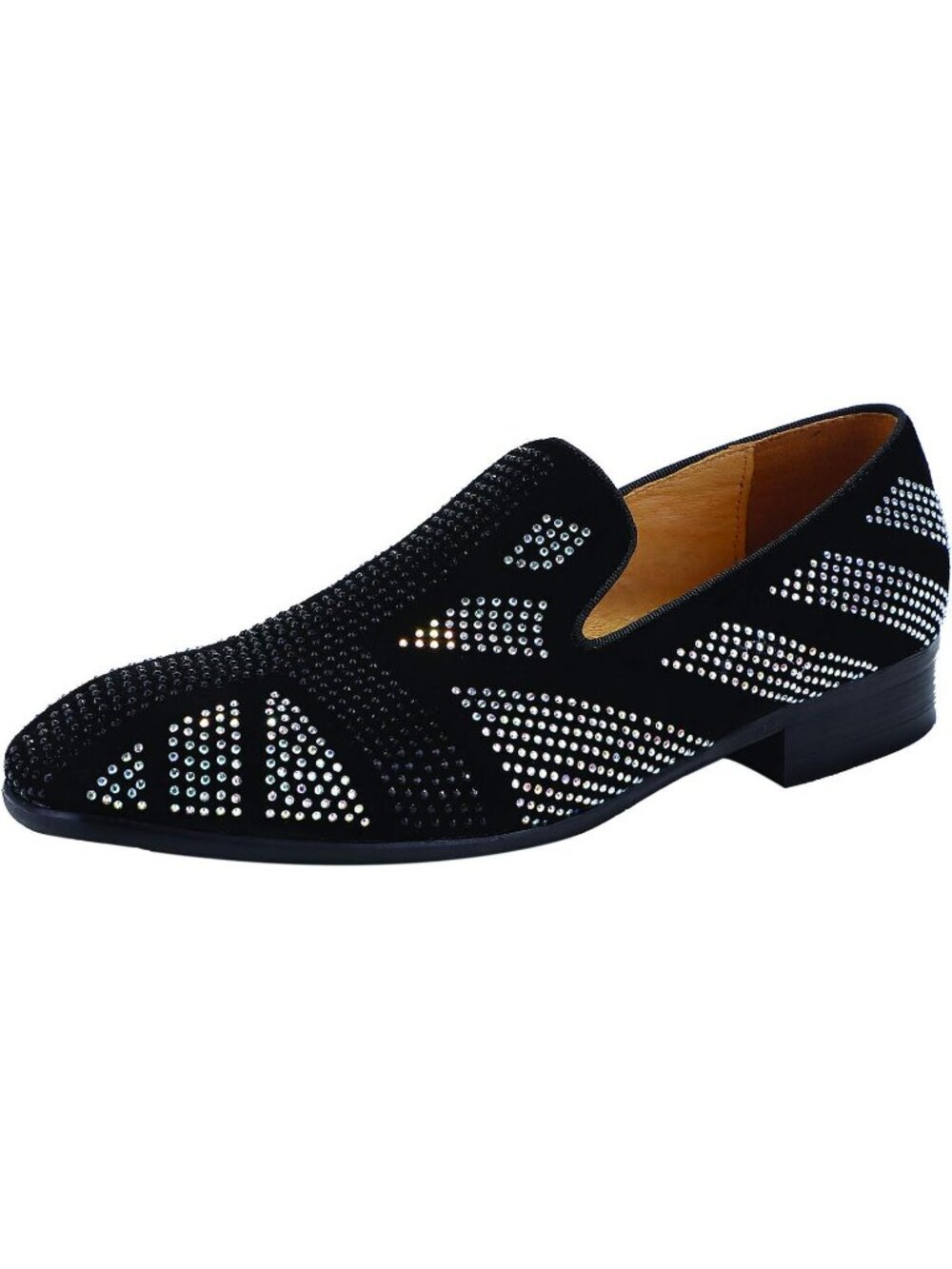 ELANROMAN Men's Black Suede Leather Loafers Slip On Wedding Party Dress Shoes